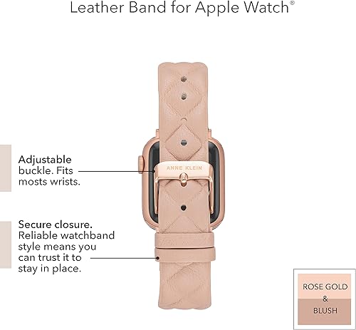 Miniatura 6 de Anne Klein Correa de cuero con diseño de edredón para Apple Watch Secure