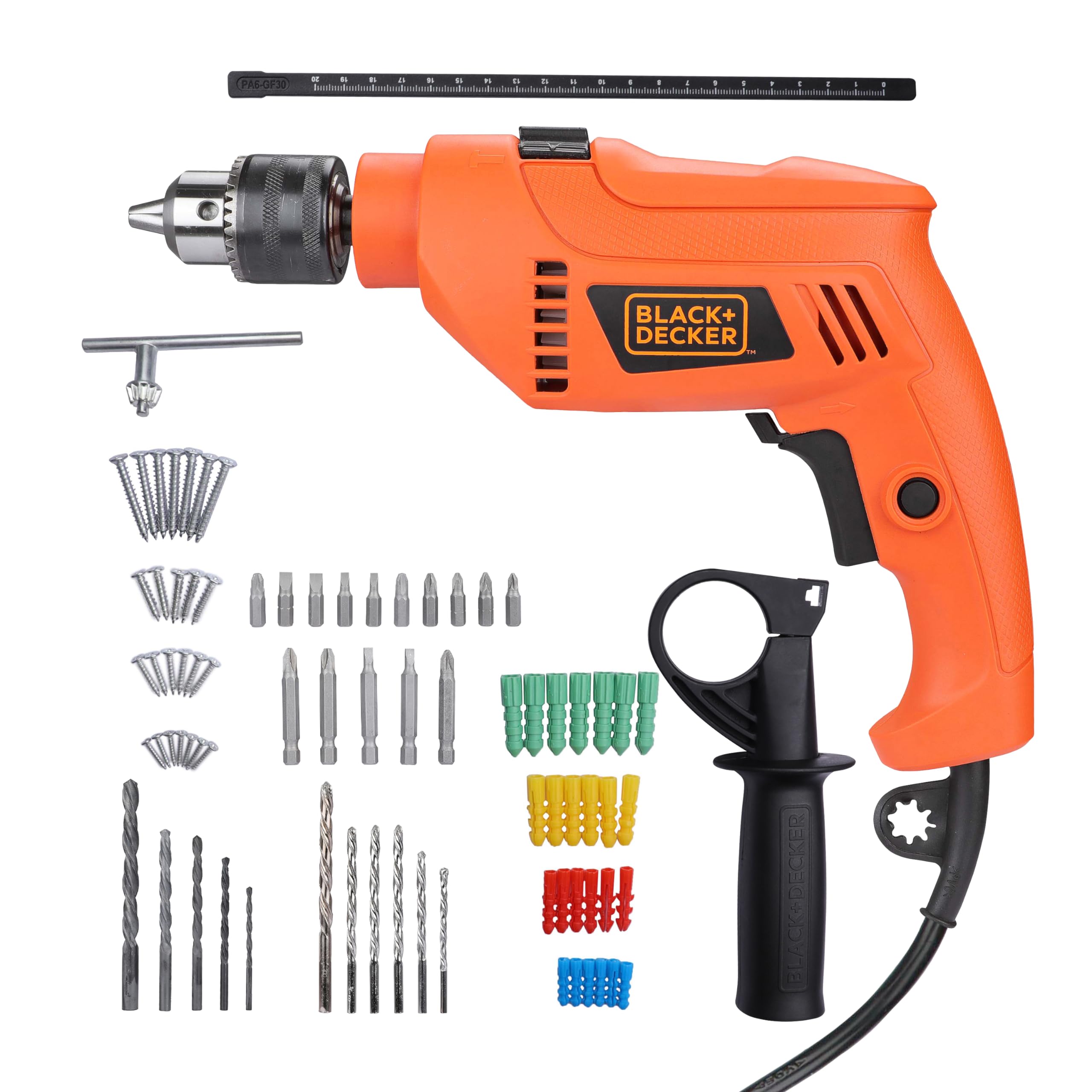 BLACK+DECKER HD555KA50 550W 13mm Variable Speed Reversible Impact Drill Kit with 50 Accessories Kitbox for Home and Professional use - Image 9 thumbnail