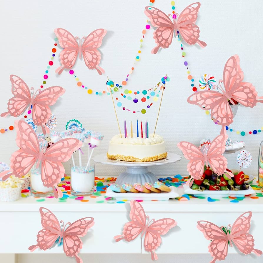 Geyee 12 Pcs 3D Large Butterfly Party Decoration 12 Inch 10