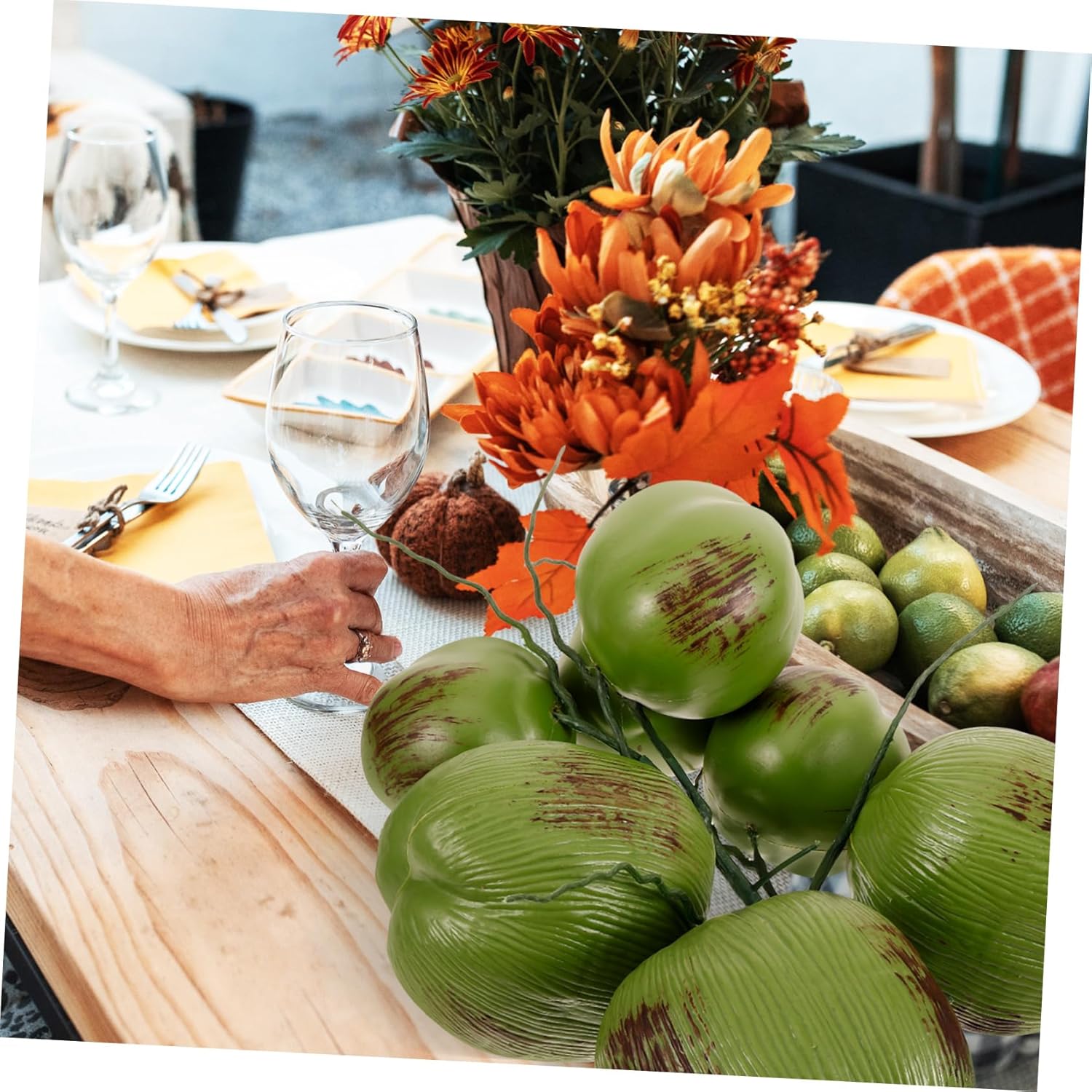 Cabilock Artificial Coconuts Display Prop Bunch Realistic Simulation Fruit for Tropical Desktop Decoration Kitchen Centerpiece and Event Showcase