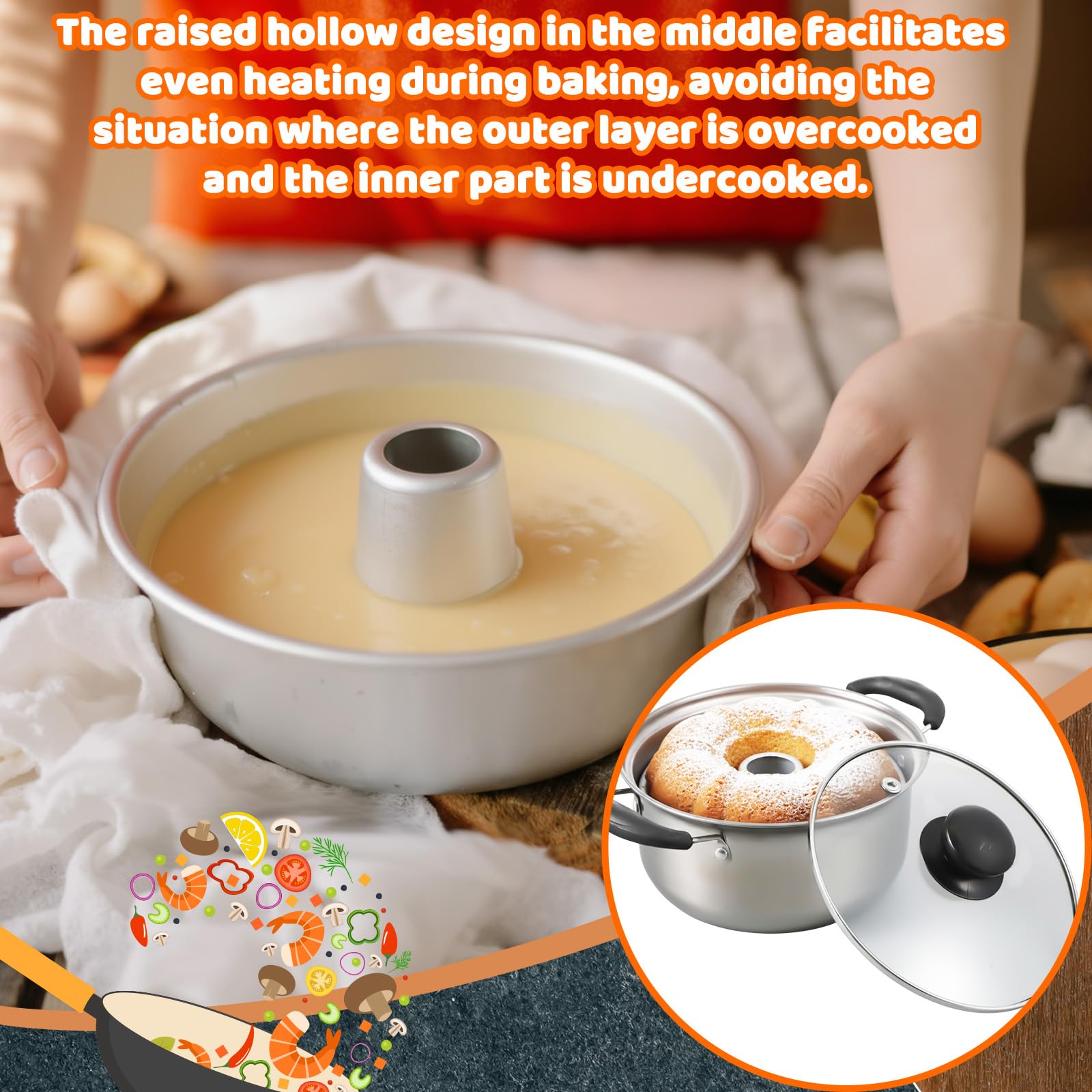 LemonRoad Double Boiler & Flan Mold Set -4