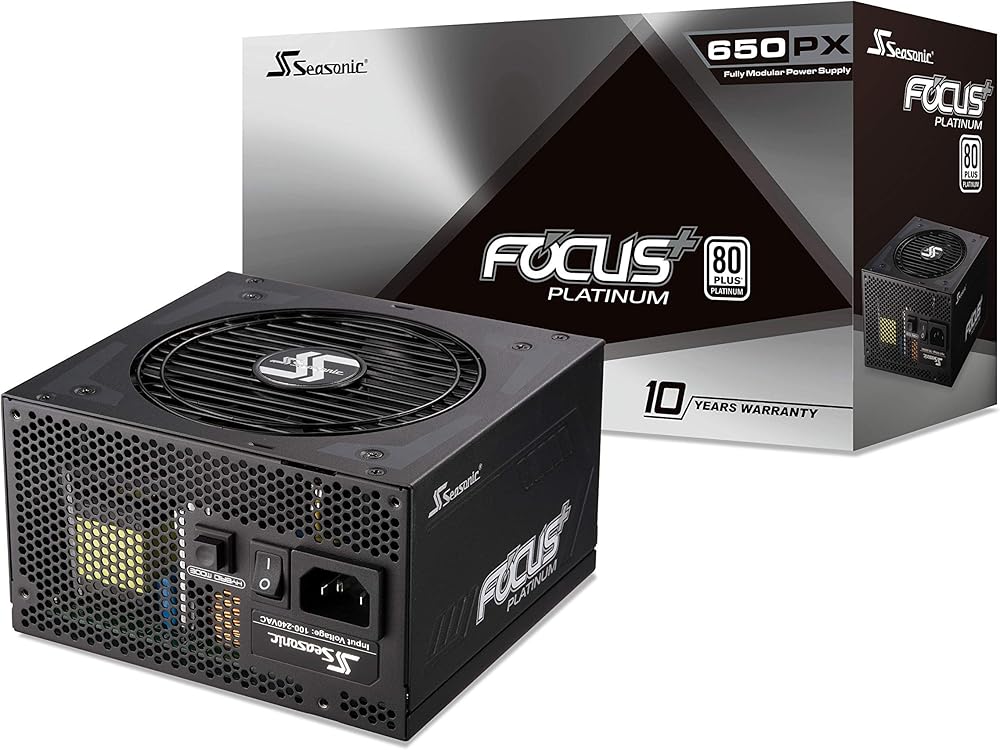 Seasonic FOCUS Plus 650 Platinum SSR-650PX 650W 80+ Platinum ATX12V & EPS12V Full Modular 120mm FDB Fan Compact 140 mm Size Power Supply - View 1