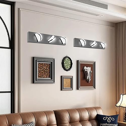 Miniatura 4 de Lámparas LED regulables para tocador de baño, 1550 lúmenes, rotación de 360, color negro mate moderno, luces de tocador para baño, sala de estar,