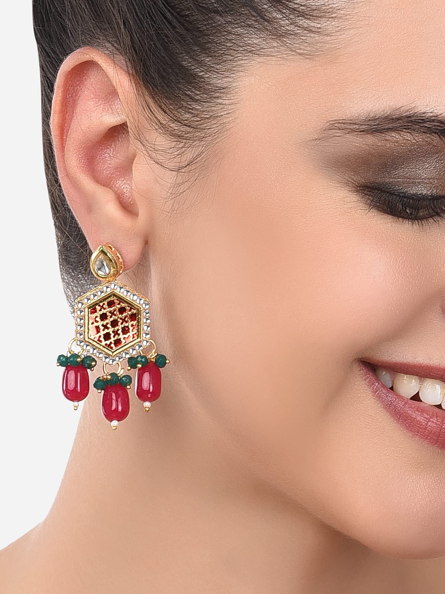 Kundan Ethnic Drop Earring For Women