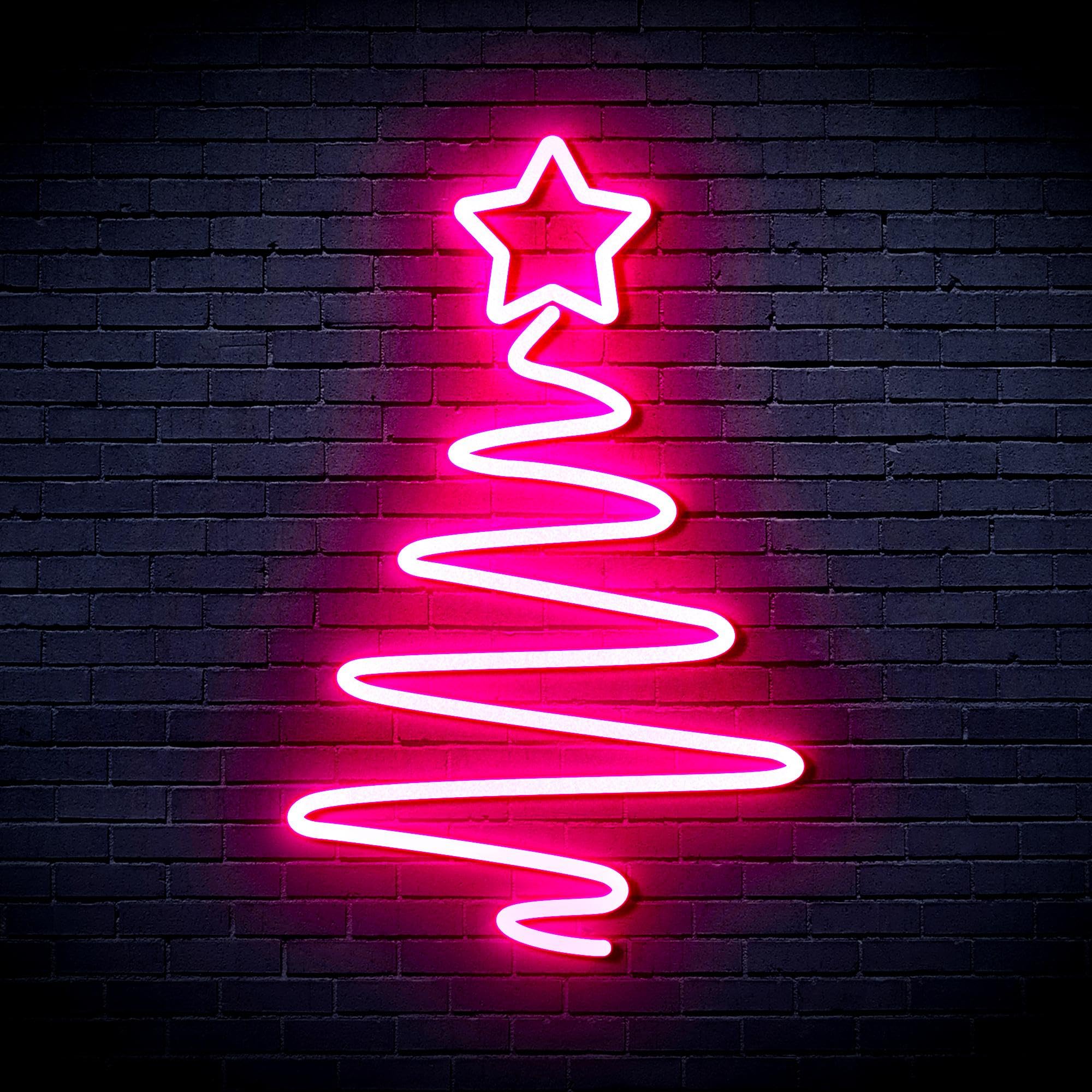 ADVPRO Modern Christmas Tree Flex Silicone LED Neon Sign - Pink - st16s64-fnu0152-k
