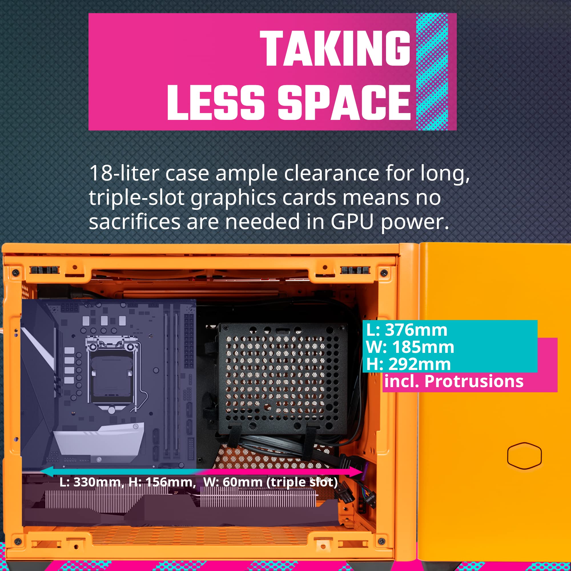 Cooler Master MASTERBOX NR200P SFF m-ITX CASE WITH T.G ORANGE