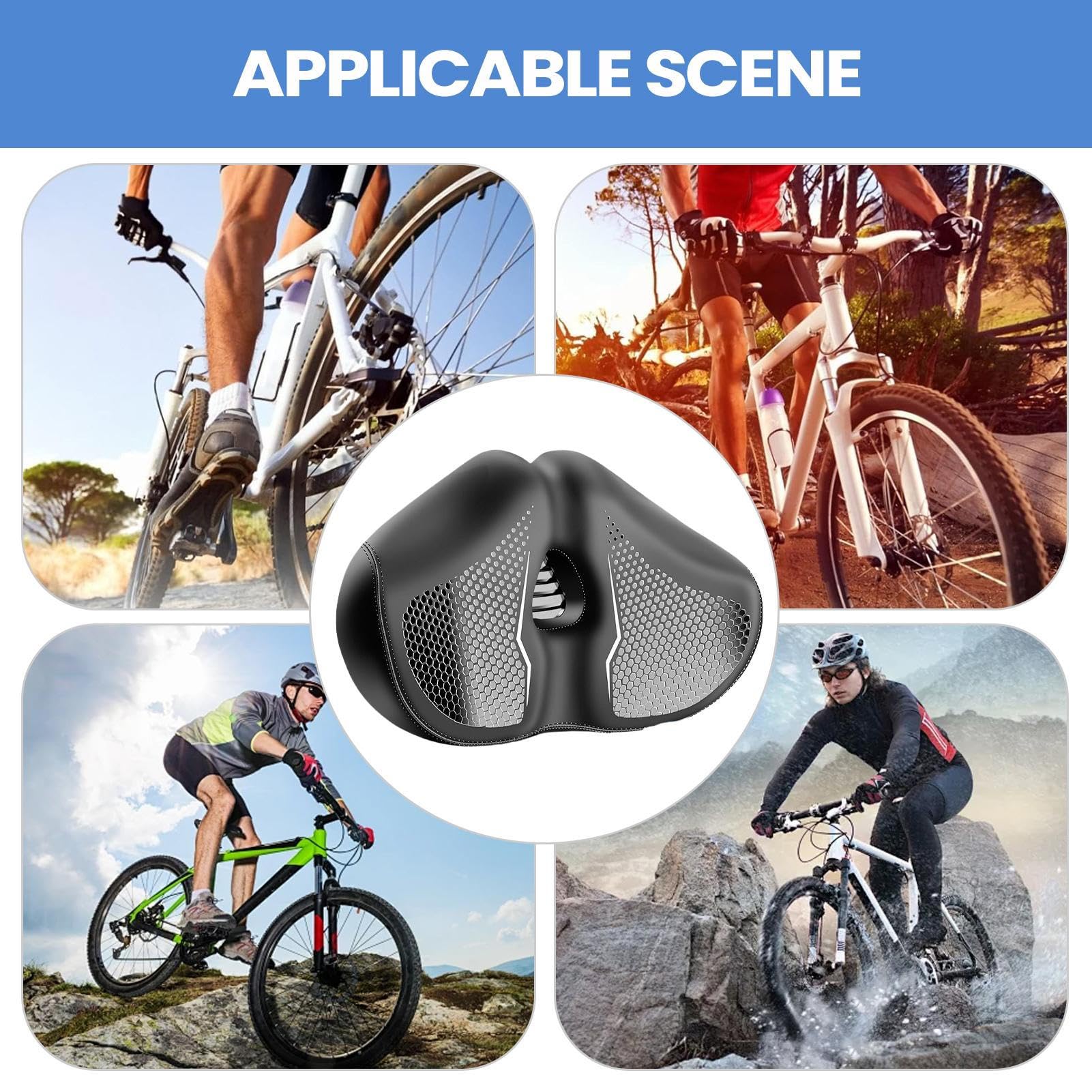Sella per bicicletta da uomo, traspirante, ammortizzante, antiscivolo, per donne e ragazzi, per bici da touring, per cruiser, ragazzi e fitness