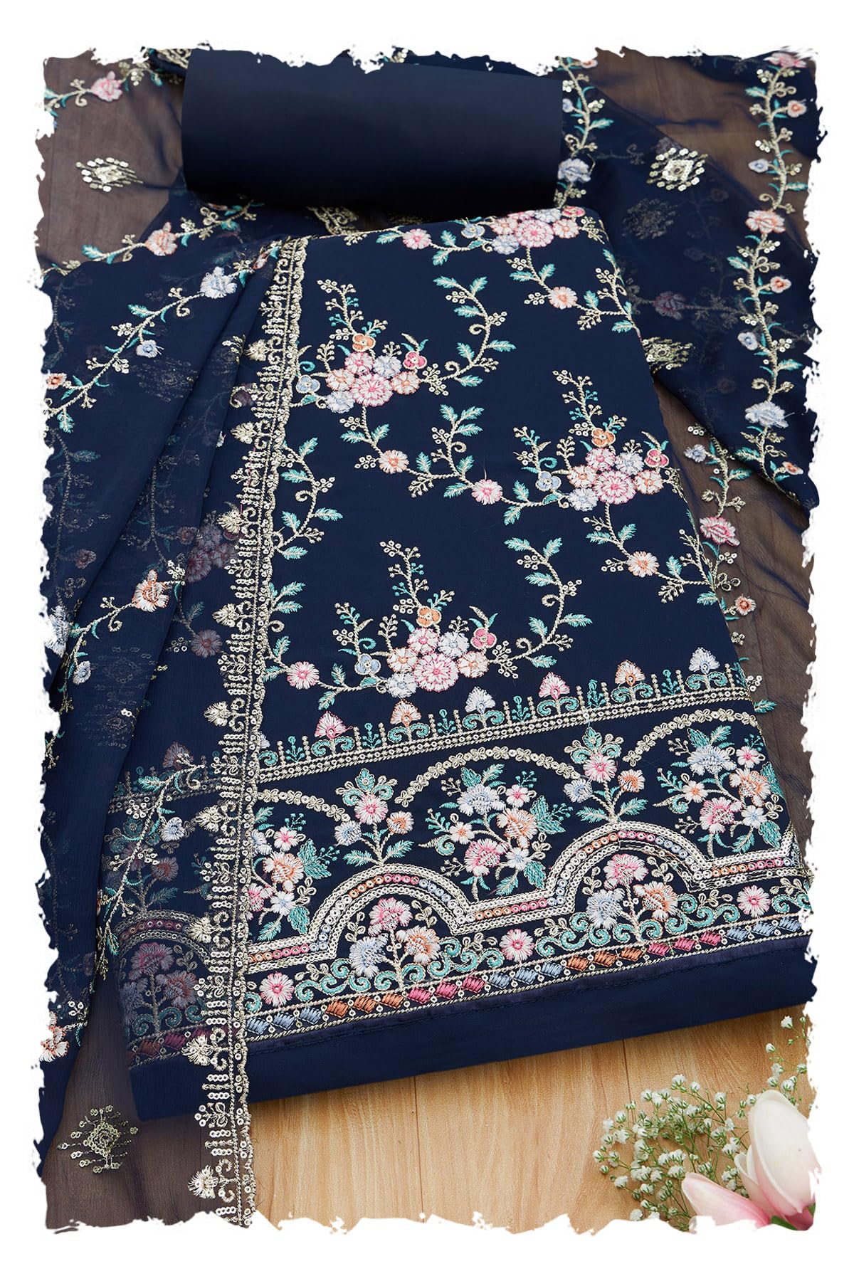 Womens Unstitched Dress Material-image-42