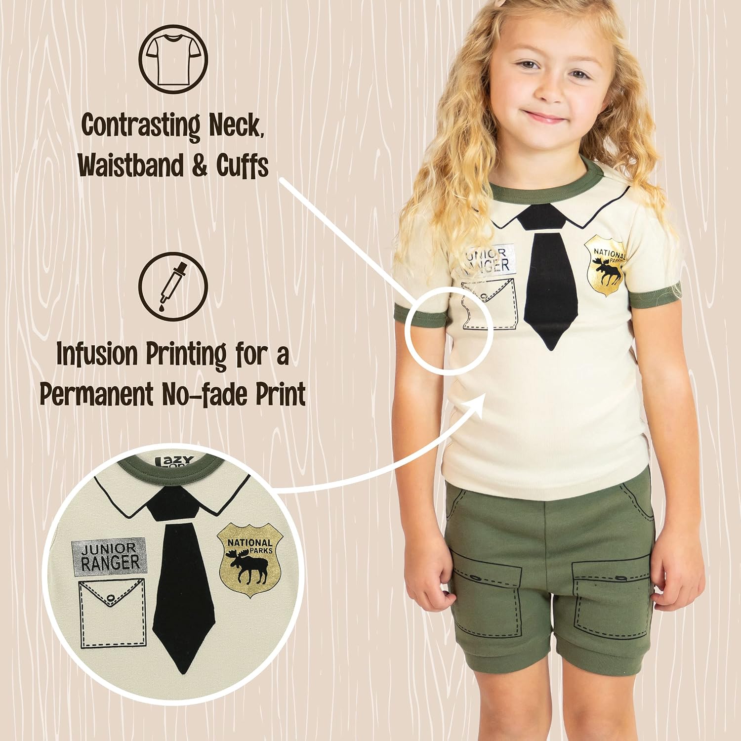 Lazy One Short-Sleeved Summer Pajama Set for Girls and Boys, Kid Pajama Set