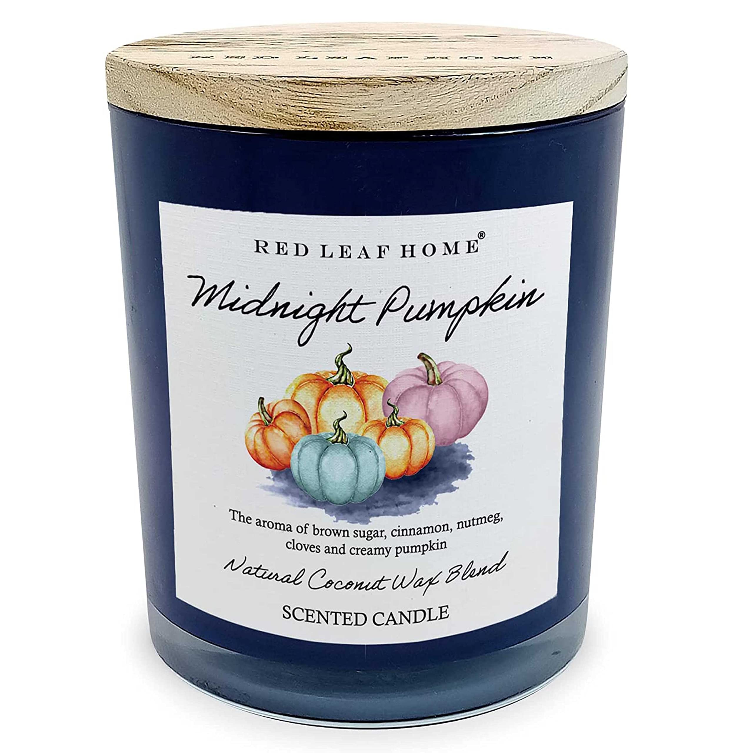 Amazon.com: Red Leaf Home | Midnight Pumpkin Candle | Wooden Lid