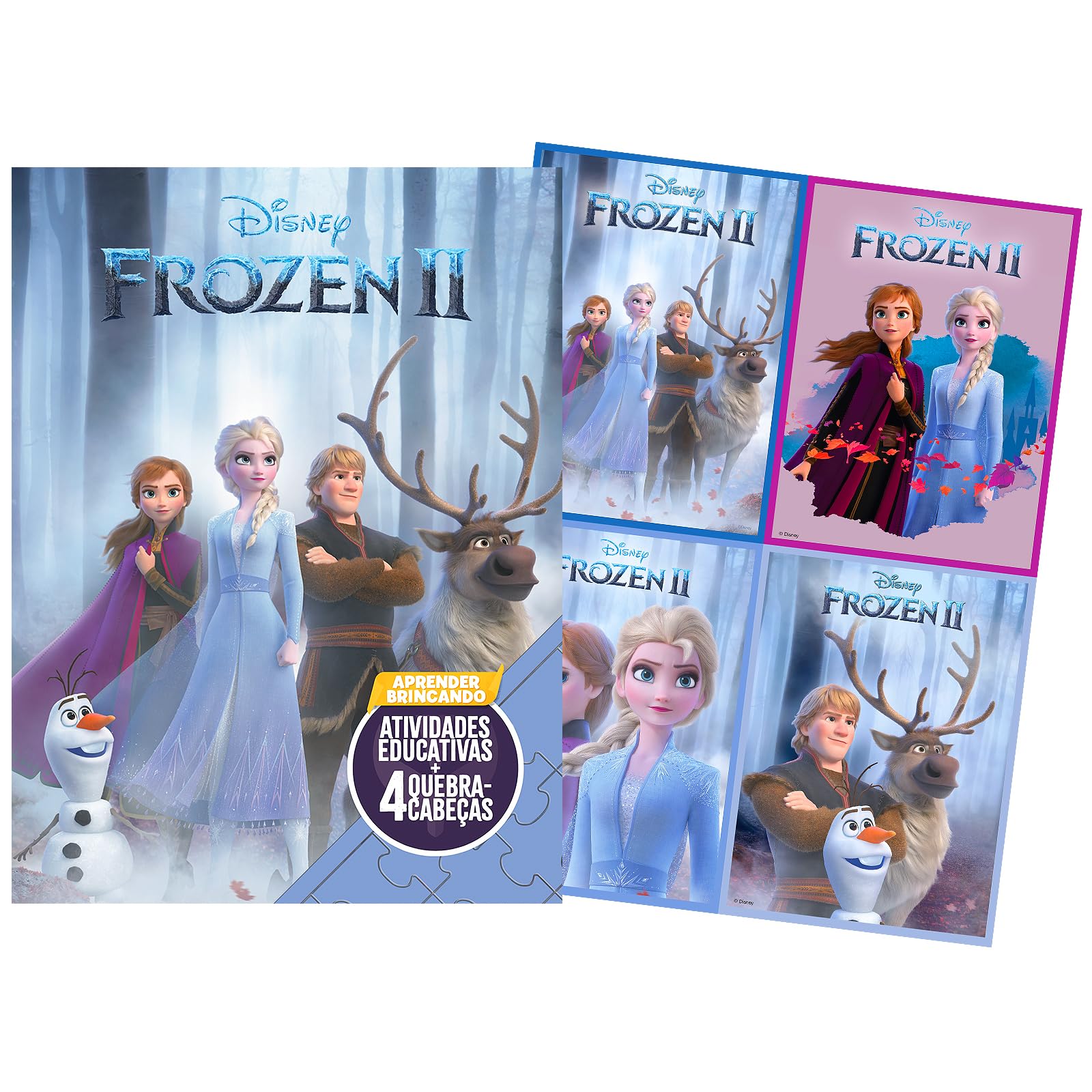 Aprender Brincando com 4 Quebra-cabeça Disney - Frozen 2