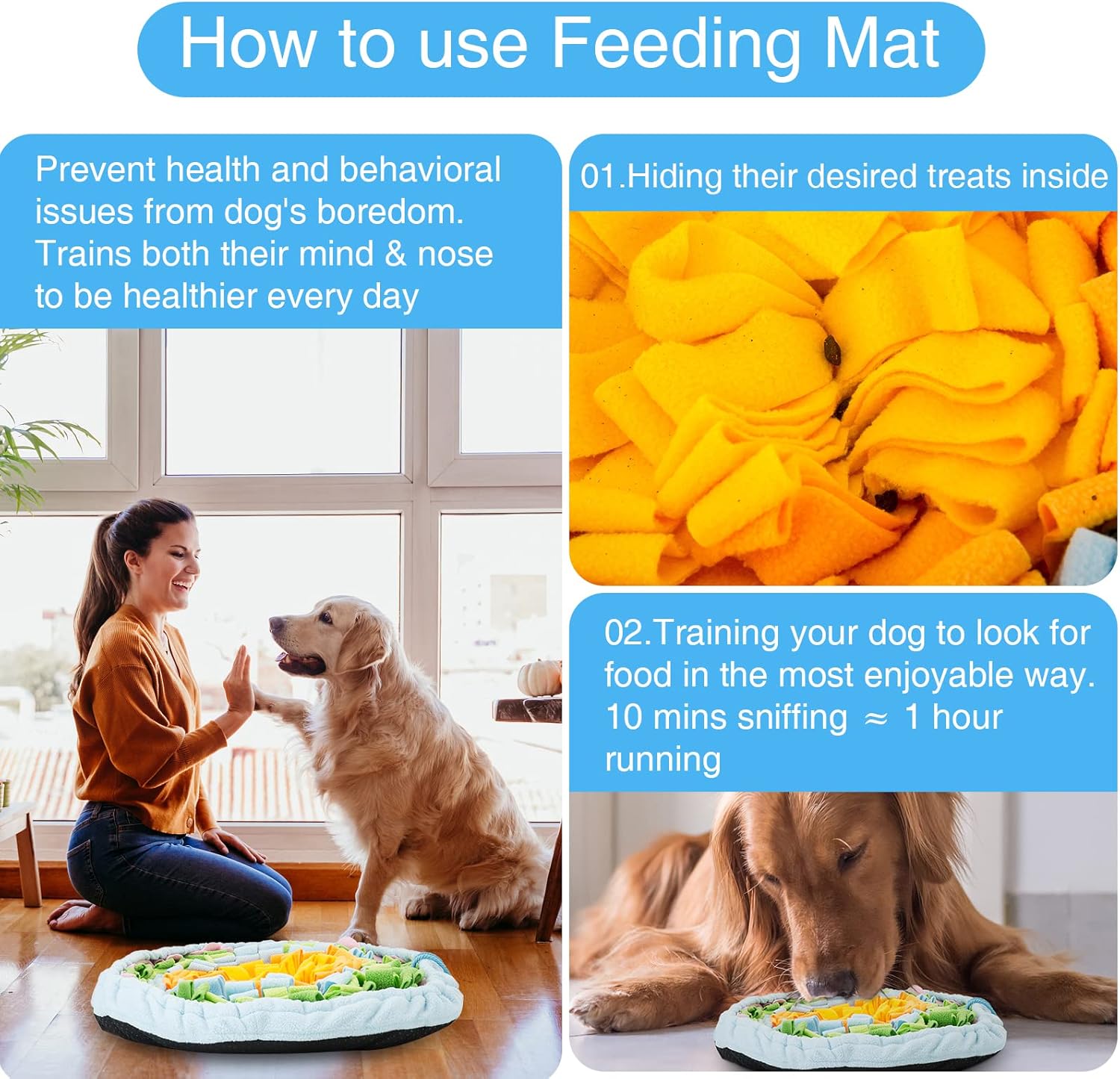 Snuffle Mat for Dogs Interactive Pet Puzzle Toys for Puppy Dog