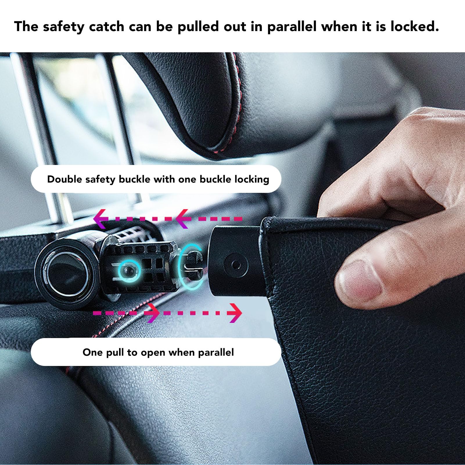 Reposacabezas de Coche en Forma de U Ajustable de Cuero PU Suave