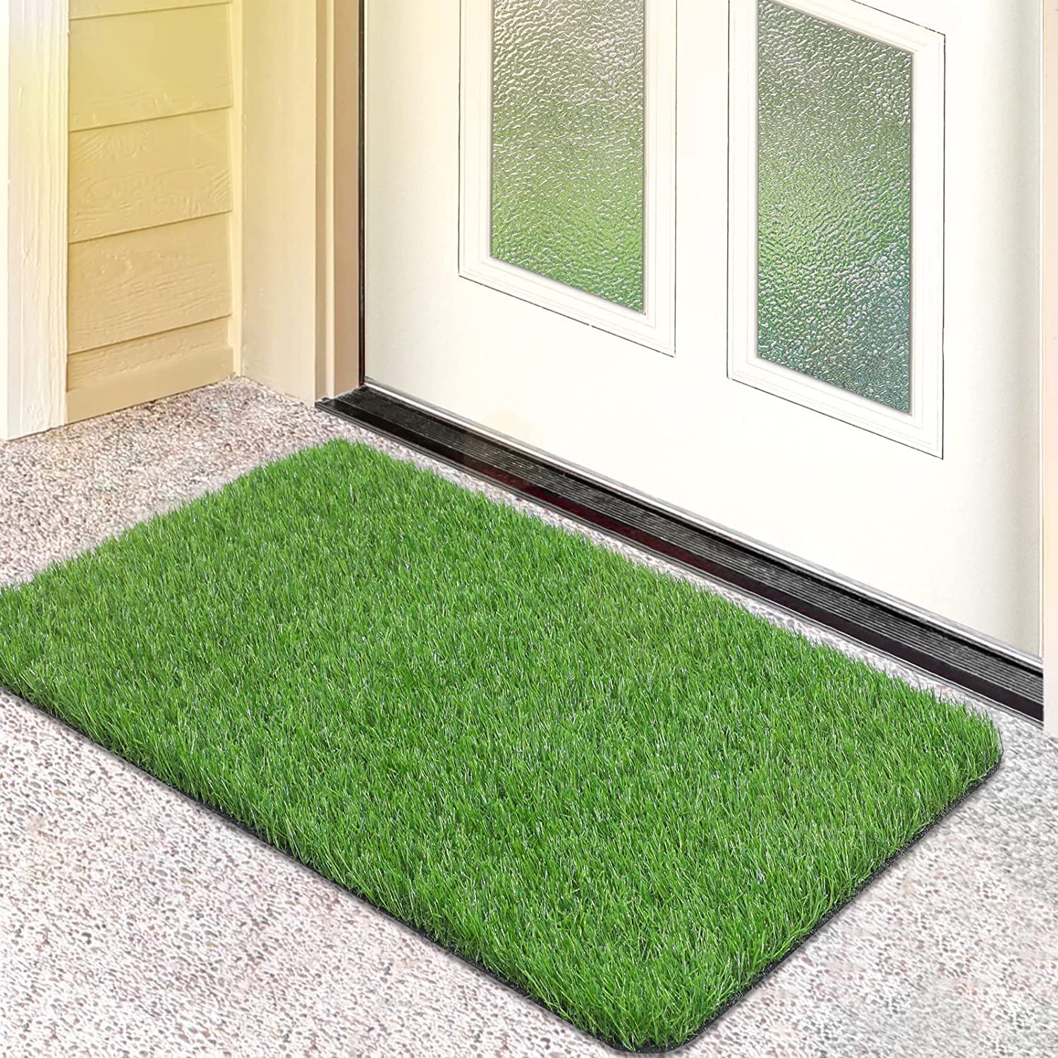 35 Mm High Density Artificial Grass Carpet Mat for Balcony, Lawn, Door || Green (16x24 Inch)-image-38