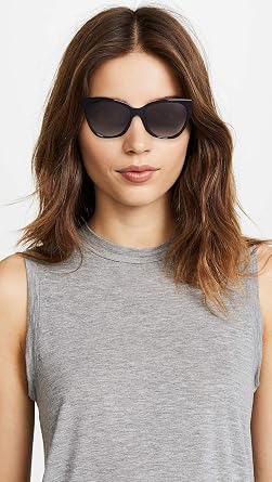 Marc Jacobs Women's Marc 336/S Cat Eye Sunglasses, Black/Gray Shaded, 56mm, 16mm
