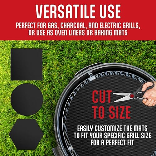Miniatura 4 de Kaluns Alfombrillas de parrilla para parrilla al aire libre, alfombrillas antiadherentes reutilizables para parrillas de gas, carbón, parrillas
