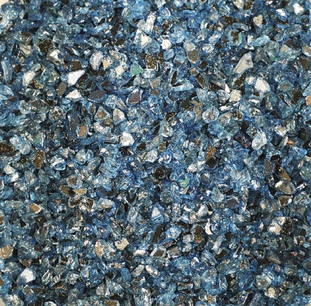 EurosandMirror Granulate 1 kg Mirror glass granules, mirror glass 1-4 mm. 1000 g. Colour: blue -90.
