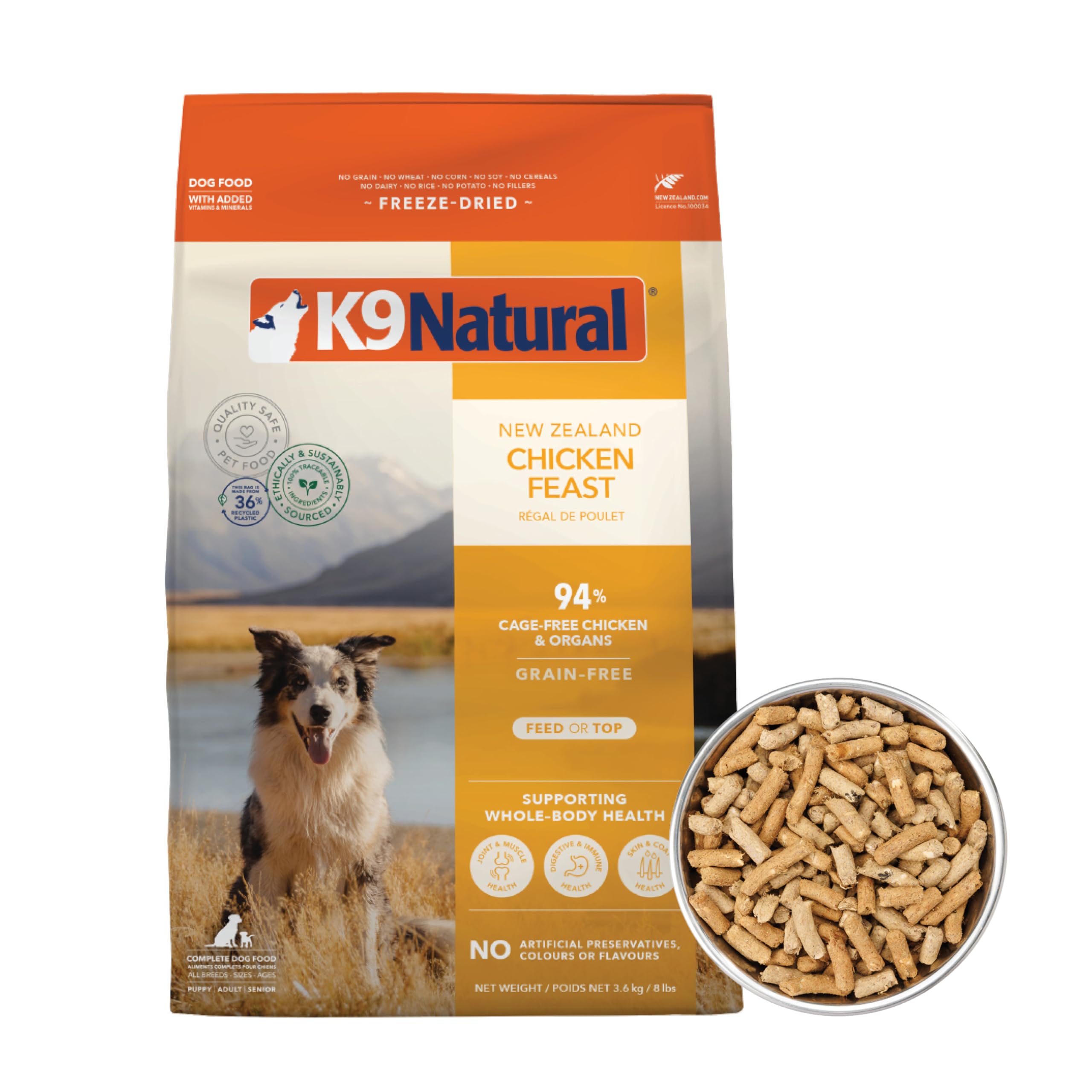 K9 Natural Freeze-Dried Dog Food Chicken Feast 8lb