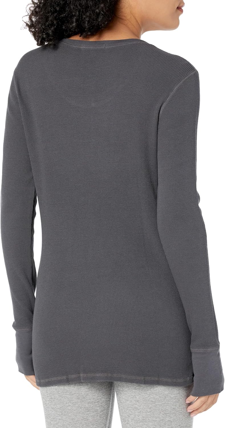 Mod-O-Doc Women's Washed Cotton Modal Thermal Long Sleeve Crew Neck Tee - Image 2