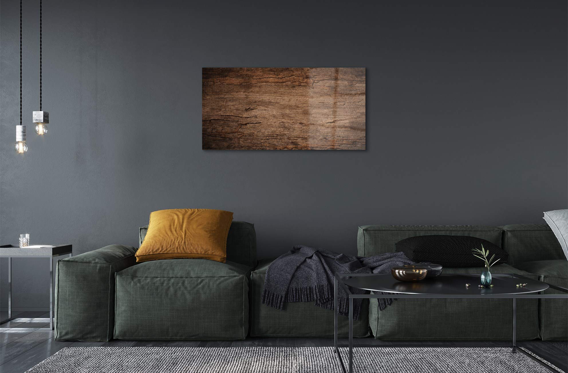 Tulup Impresión acríl Acrílico 100x50cm Impresa Decoración Imagen Cuadro sobre acríl Pinturas – Textura De Madera del Grano