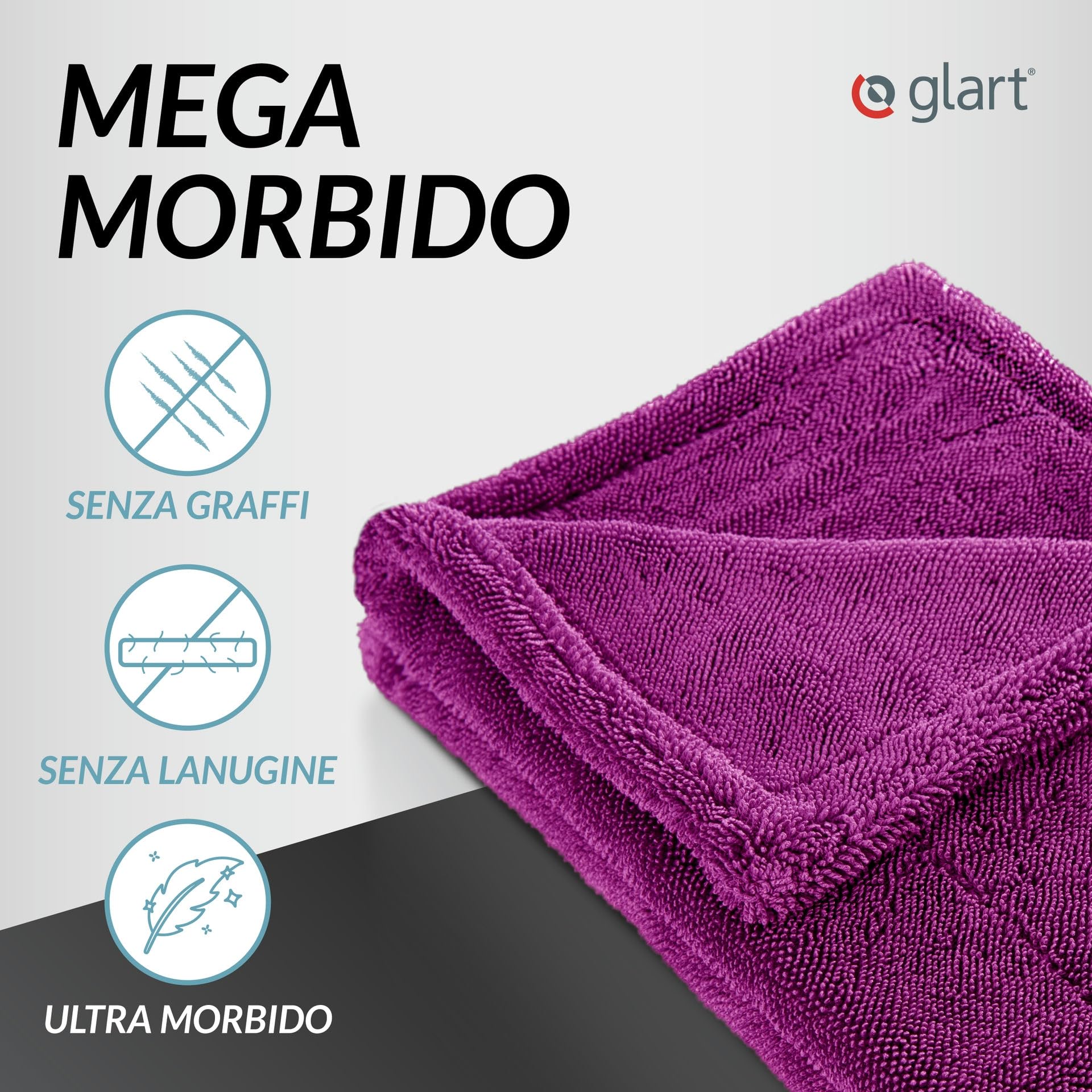 Panno Asciugante Auto In Microfibra TWIST | 60x40 Cm | Extra Assorbente | Senza Graffi | Per Auto E Moto | Ideale Per Lucidatura - Foto 3