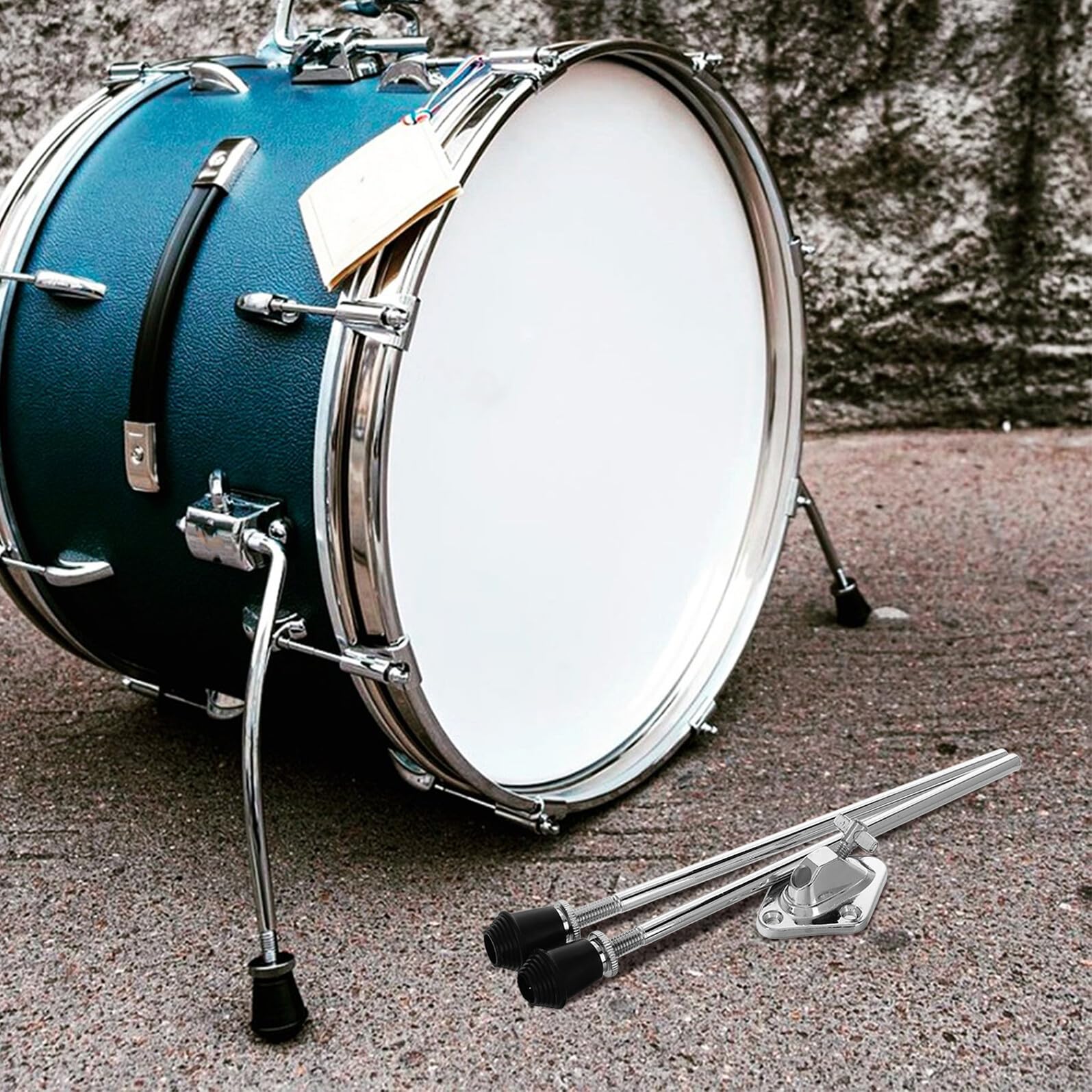 Homoyoyo Gambe per Batteria in Metallo Resistenti Antiscivolo Base Professionale, Supporto Versatile per Grancassa, Set 2 Pezzi per Accessori Percussioni e Parti di Ricambio per Batteria