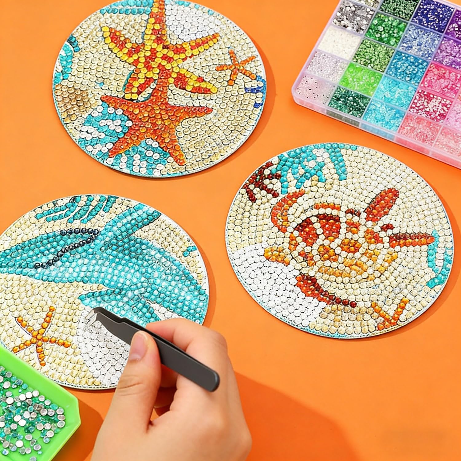 32000 Strasssteine für Nägel, 40 Farben 3 mm flache Rückseite, Strassstein-Set mit Pinzette und Stift für DIY-Bastelarbeiten, Kleidung, Becher, Tassen, Schuhe, Stoff und Nagelkunst - 3