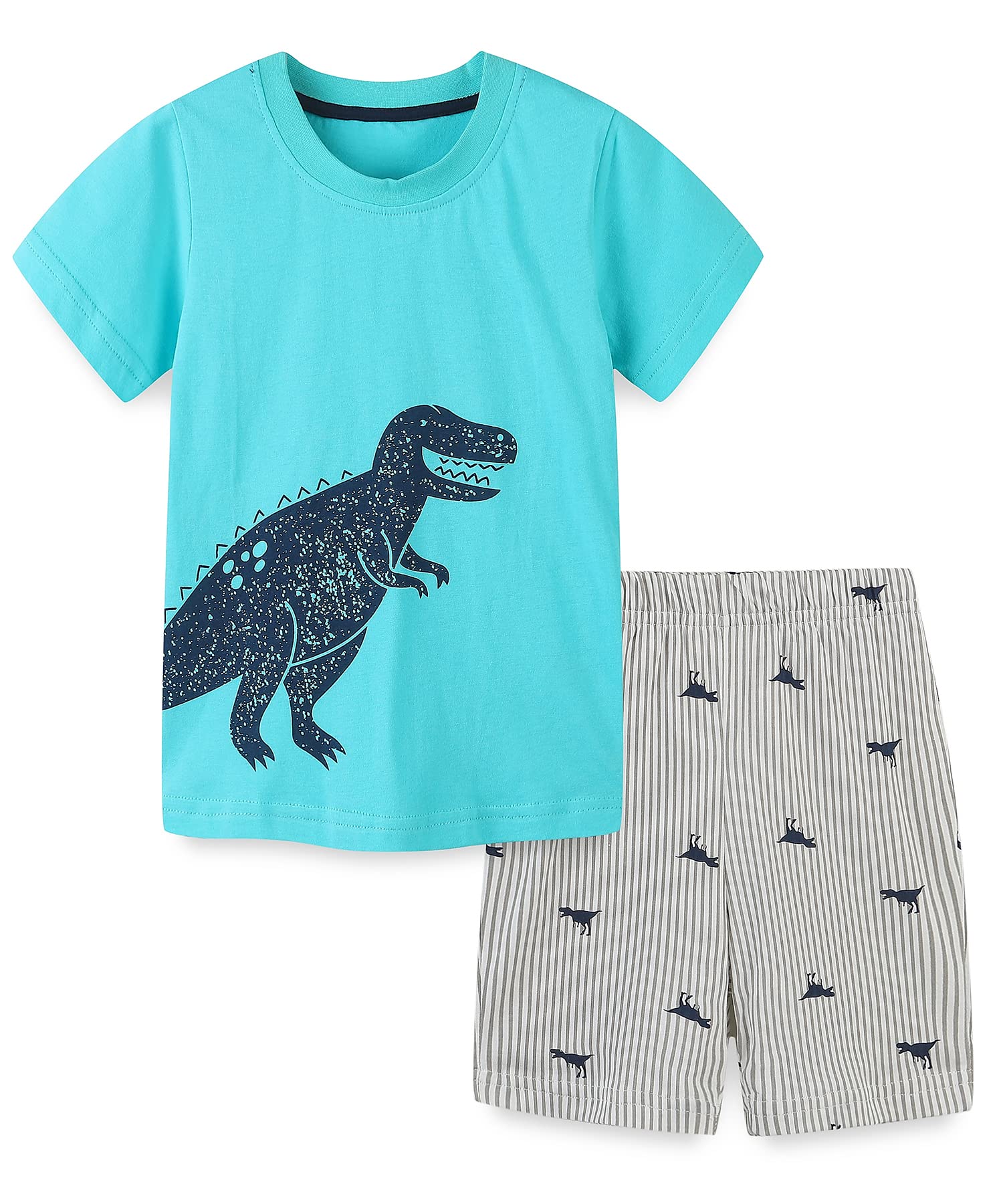 Funnymore Toddler Boy Cotton Summer Short Sleeve T-Shirt and Short Set