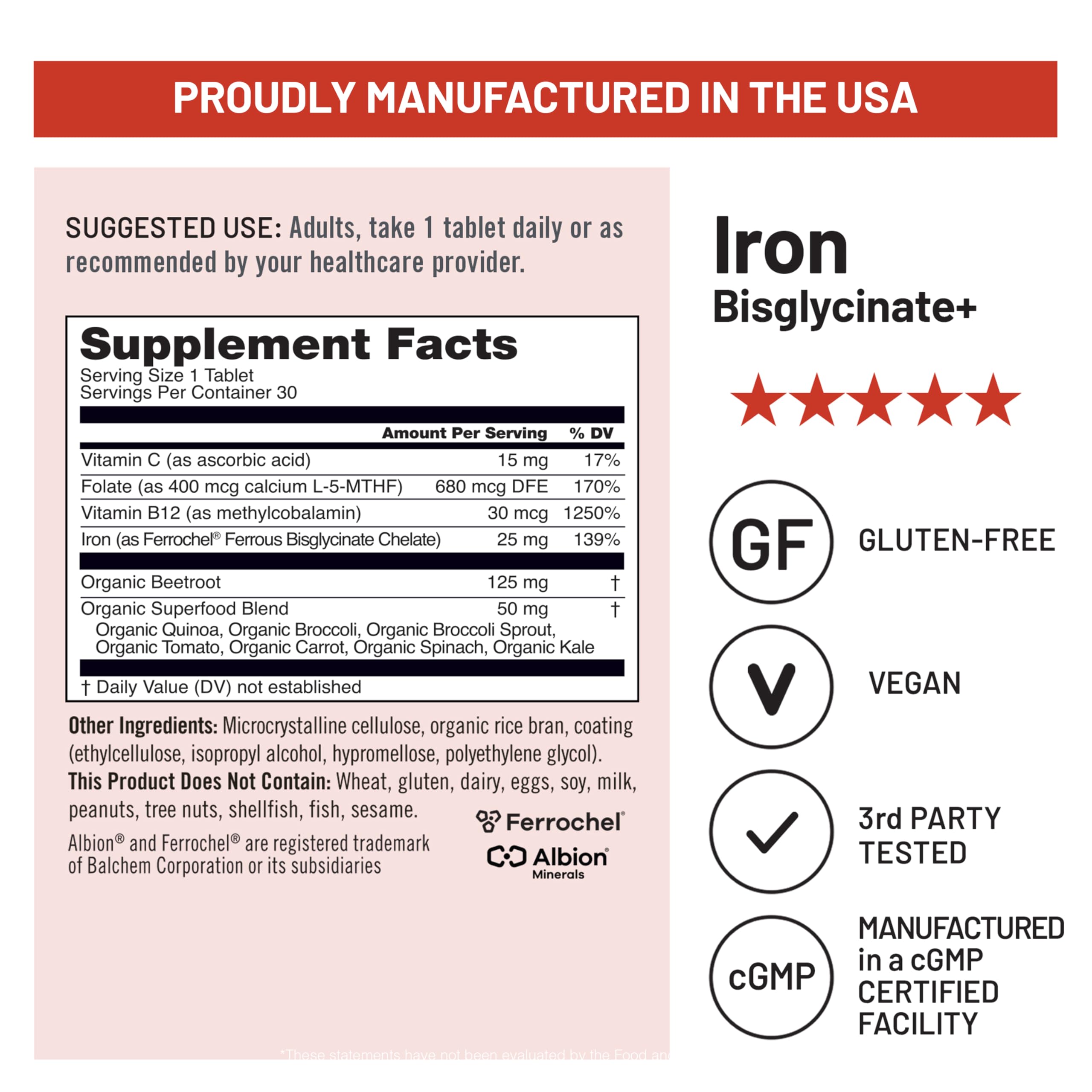 NatureWise Iron Bisglycinate Supplement with Vitamin C & B12, 30 Tablets — Amazon image 7