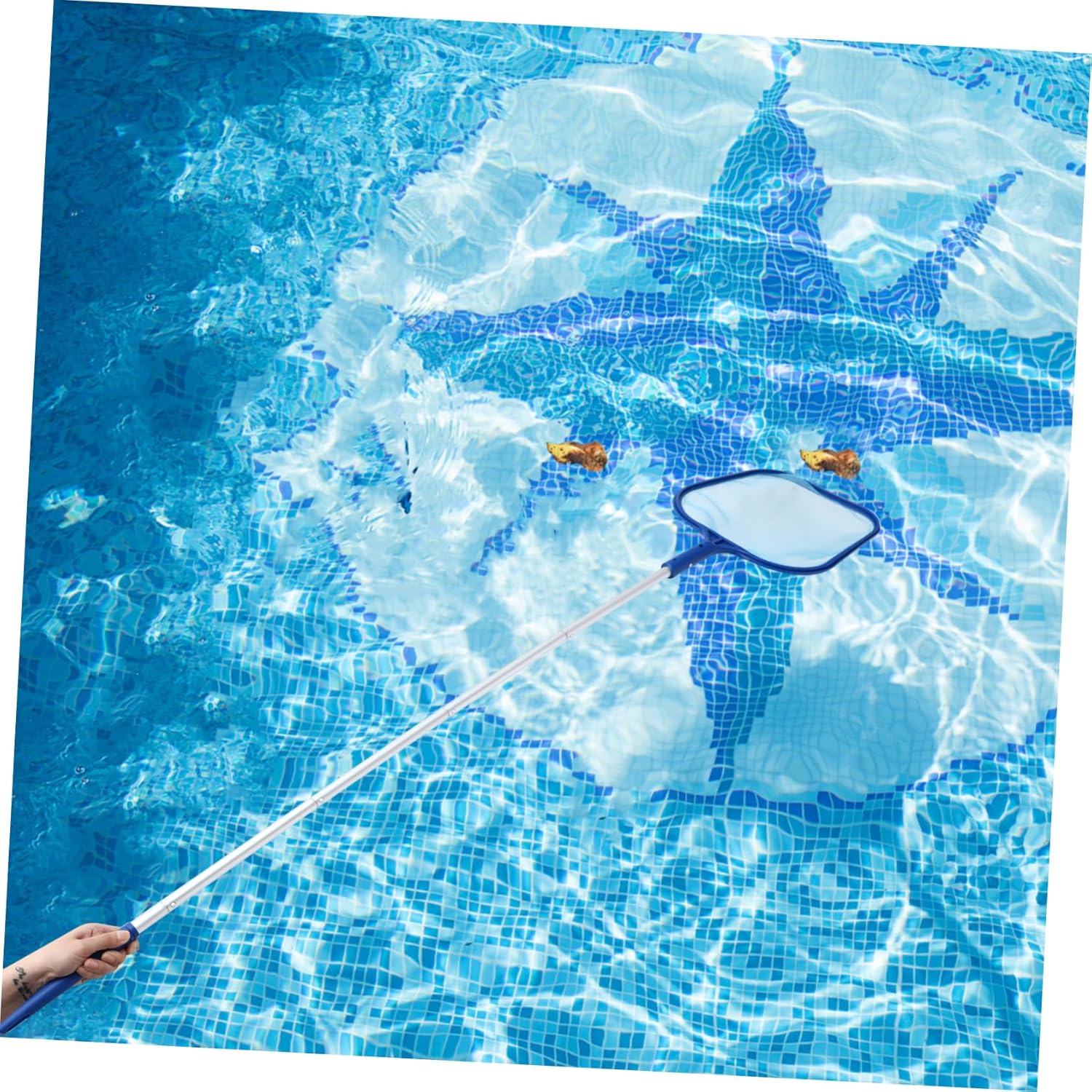 Mipcase Section Pool Leaf Rake Net Kit Inground Pool Skimmer Net Pole for Cleaning Spa Hot Tub Leaf Professional Cleaning Tool