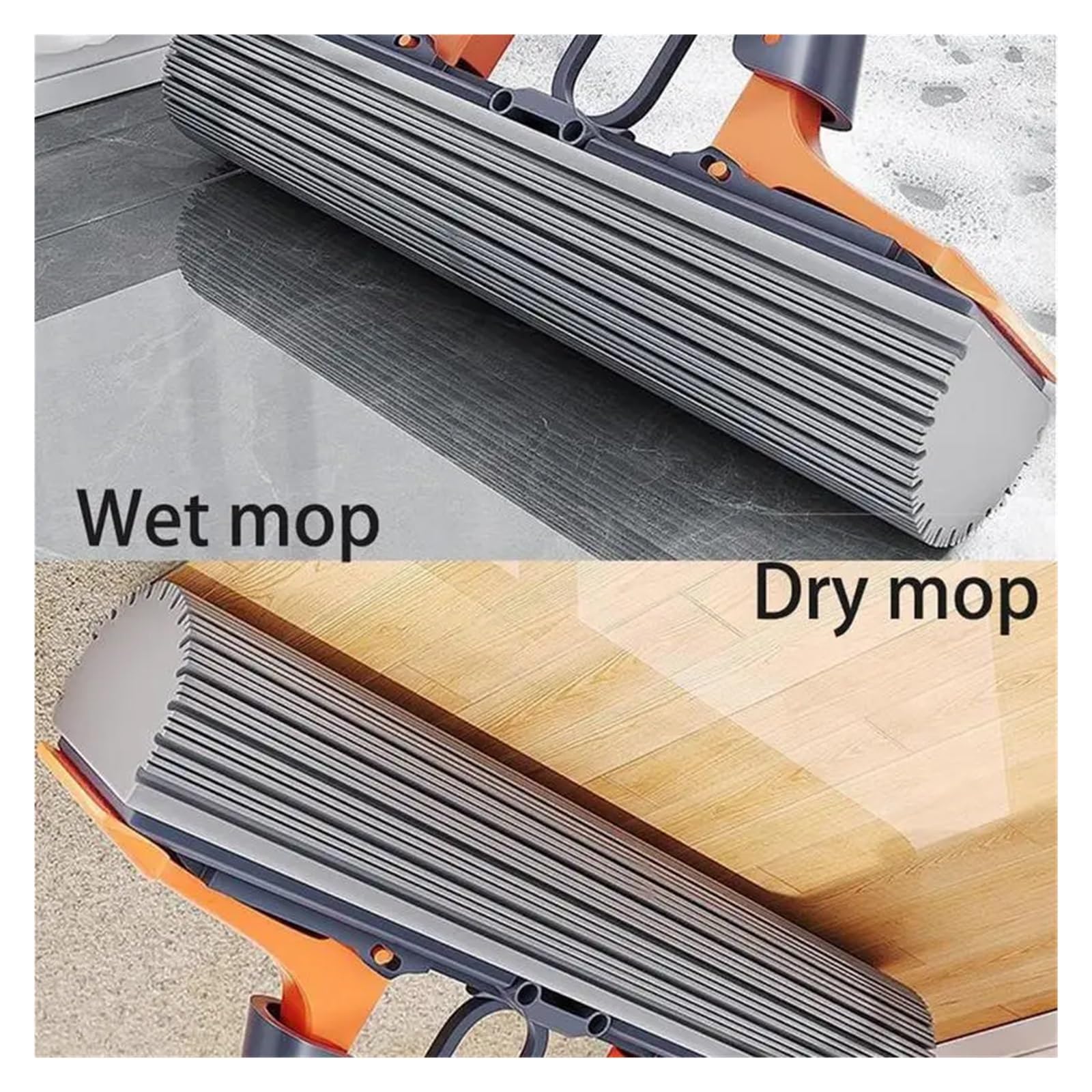 Trapeador de Rodillo for Pisos con Mango Ajustable, trapeador de Rodillo for Pisos en Esponja PVA, trapeador de Esponja Absorbente de Limpieza eficiente for baldosas de Madera Dura