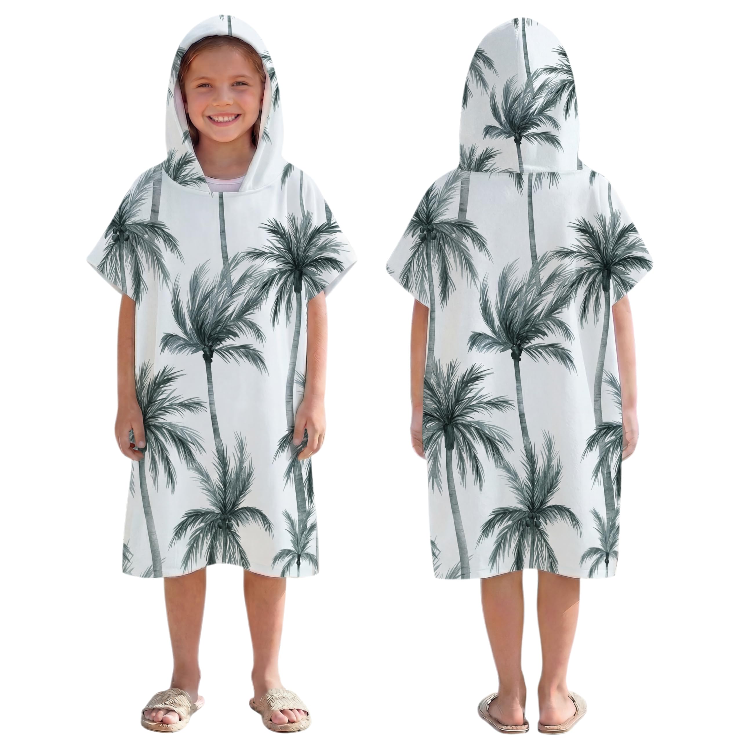 LOMTRATS Quick-drying Surf Poncho, Changing Towel, Bathrobe, Sports Towels for Swimmers,Hoodie for Kids,Swimming,Beach,Surfing,Diving,Bathing（Kid-M）