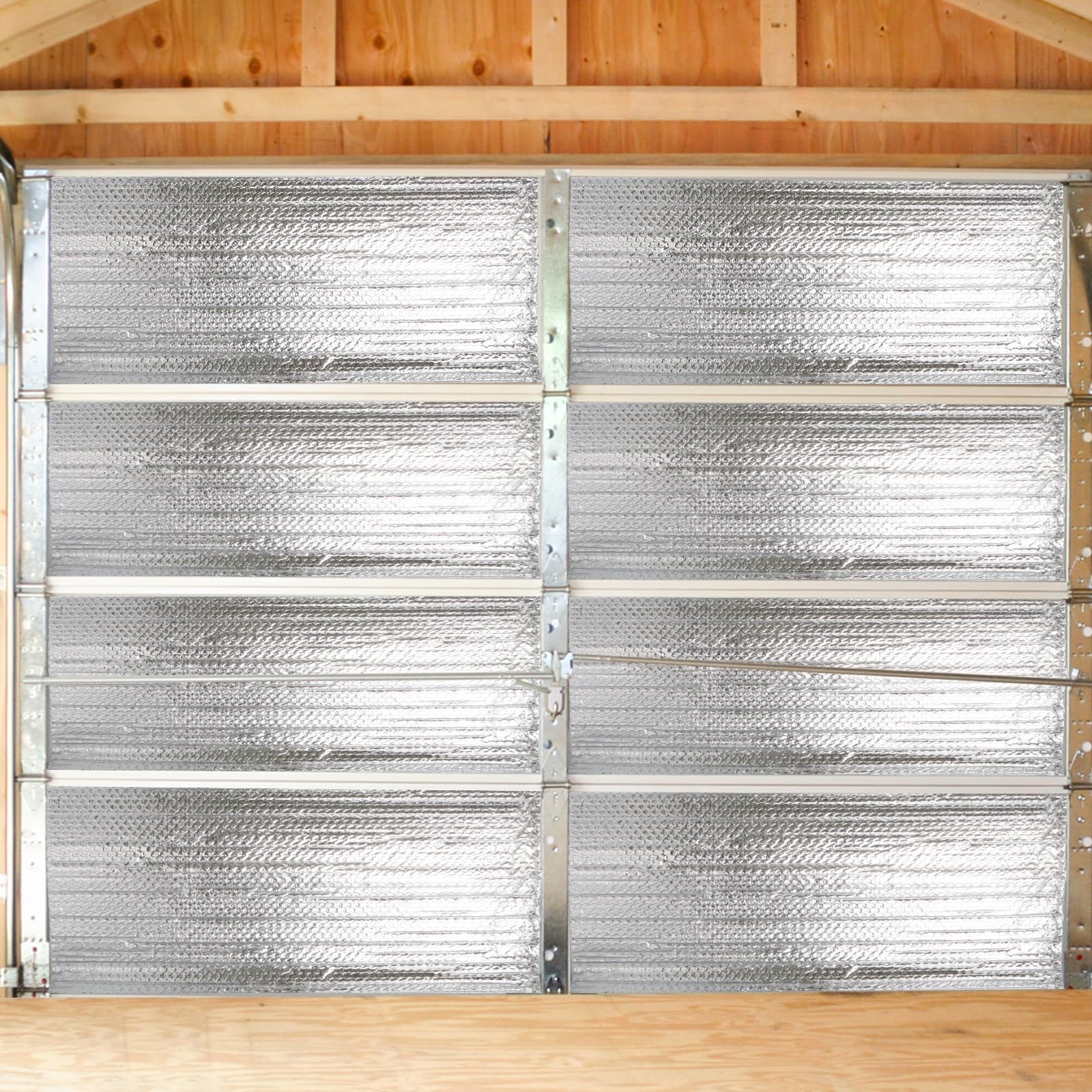 Garage Door Insulation Panels (8 Pcs) 54 x 20.5 Inch Reflective Aluminum Radiant Barrier Garage Insulation Kit Set