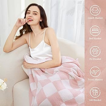 Amazon.com: SeaRoomy Checkered Throw Blanket, Ultra Soft
