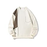 Mens Color Block Sweatshirt Crewneck Patchwork Sweatshirt Loose Workout Pullover Top