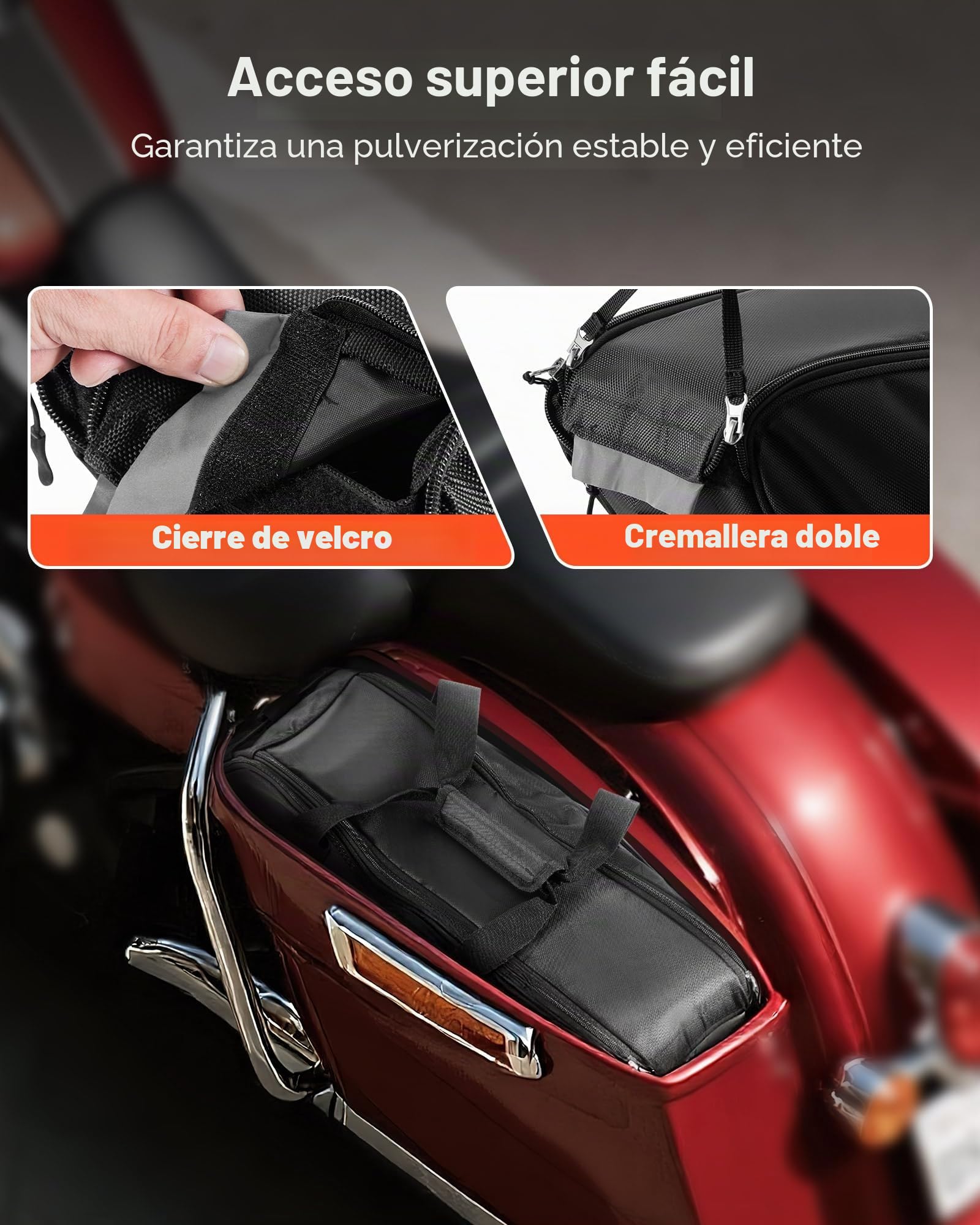 VEVOR Bolsa Interior para Alforja de Motocicleta de 18 L, para Equipaje de Viaje, Compatible con Harley Davidson Touring Road/Street Glide/Electra Glide/Road King 1993-2022, 450 x 265 x 155 mm