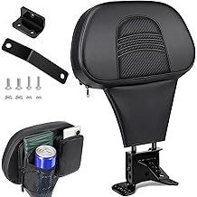Driver Rider Backrest, Detachable and Adjustable Back Rest Compatible with Harley Davidson Touring Electra Glide Street Glide Road Glide Road King CVO 1988-2024, Black