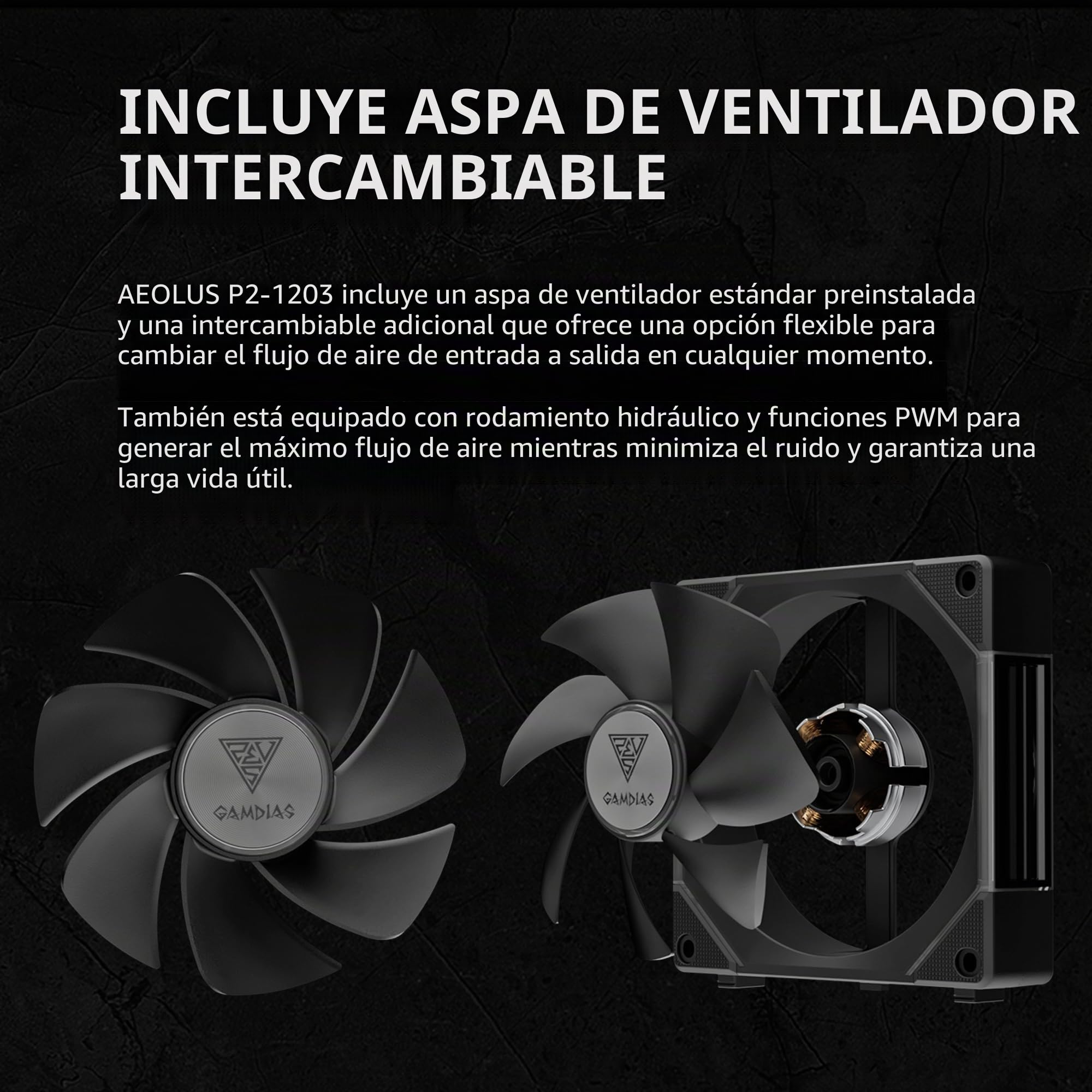 GAMDIAS Ventiladores ARGB de carcasa de PC de 120 mm, ventilador de caja de computadora, conexión de cadena margarita sin cable, iluminación de espejo infinito doble, hoja de ventilador intercambiable