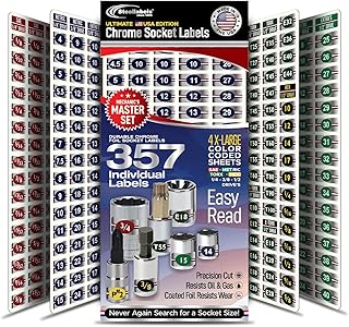 Ultimate Chrome Socket Label Set for Efficient Tool Organization
