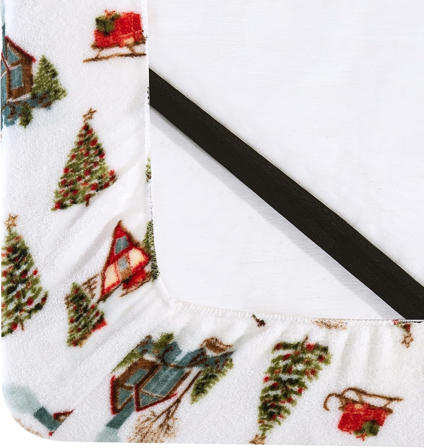 Elegant Comfort Luxuriously Soft 4-Piece Holiday Velvet Plush Flannel Sheet Set - Premium Quality - Cozy Warm, Christmas Fuzzy Velvet Flannel Fleece Deep Pocket Sheet Set - Twin XL, Bungalow image 4