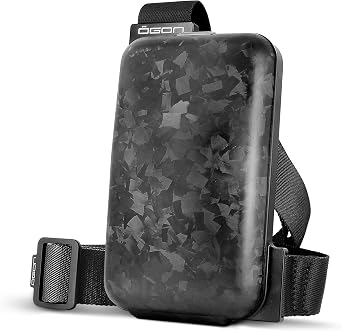 Practical and stylish aluminum belt bag with integrated wallet, phone slot, RFID protection against fraud and demagnetization, Phone Bag model Genuine Forged Carbon Fiber