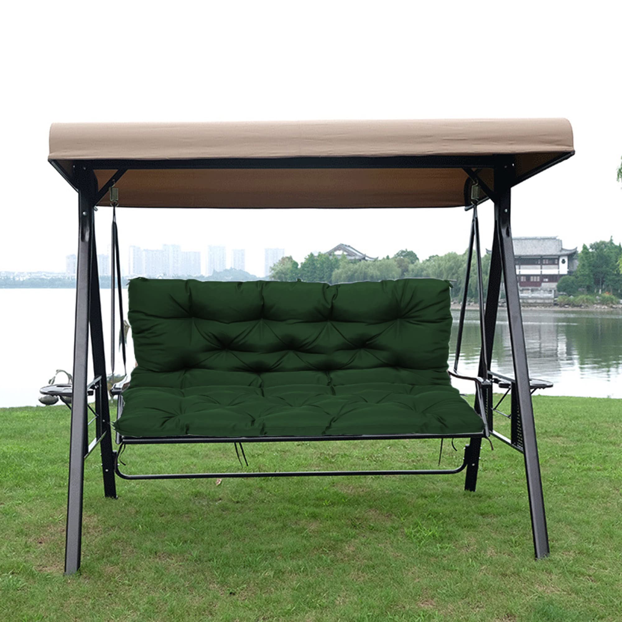 Coussin pour banc de jardin résistant à l'eau matelas d'assise rembourré 150 cm avec dossier