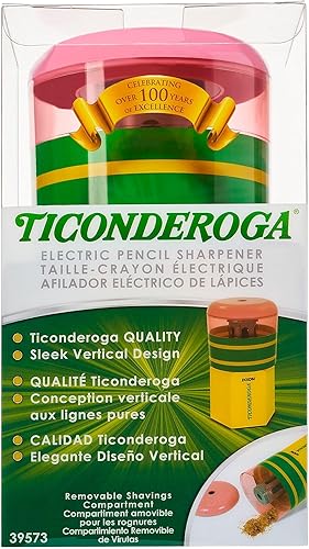 Ticonderoga Sacapuntas eléctrico, en forma de lápiz, amarillo