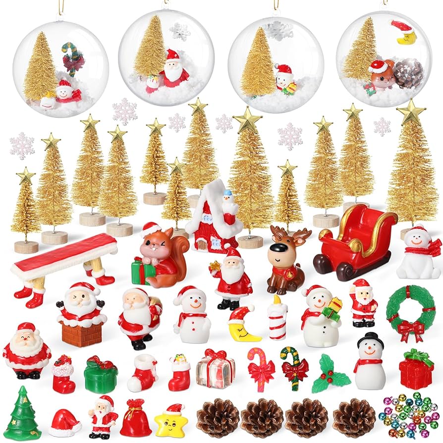 【misen2014 さま】mini ornament ❀ キャンドル3本set Amazon.com: YUJUN 24pcs Mini Christmas Ornaments Resin Set