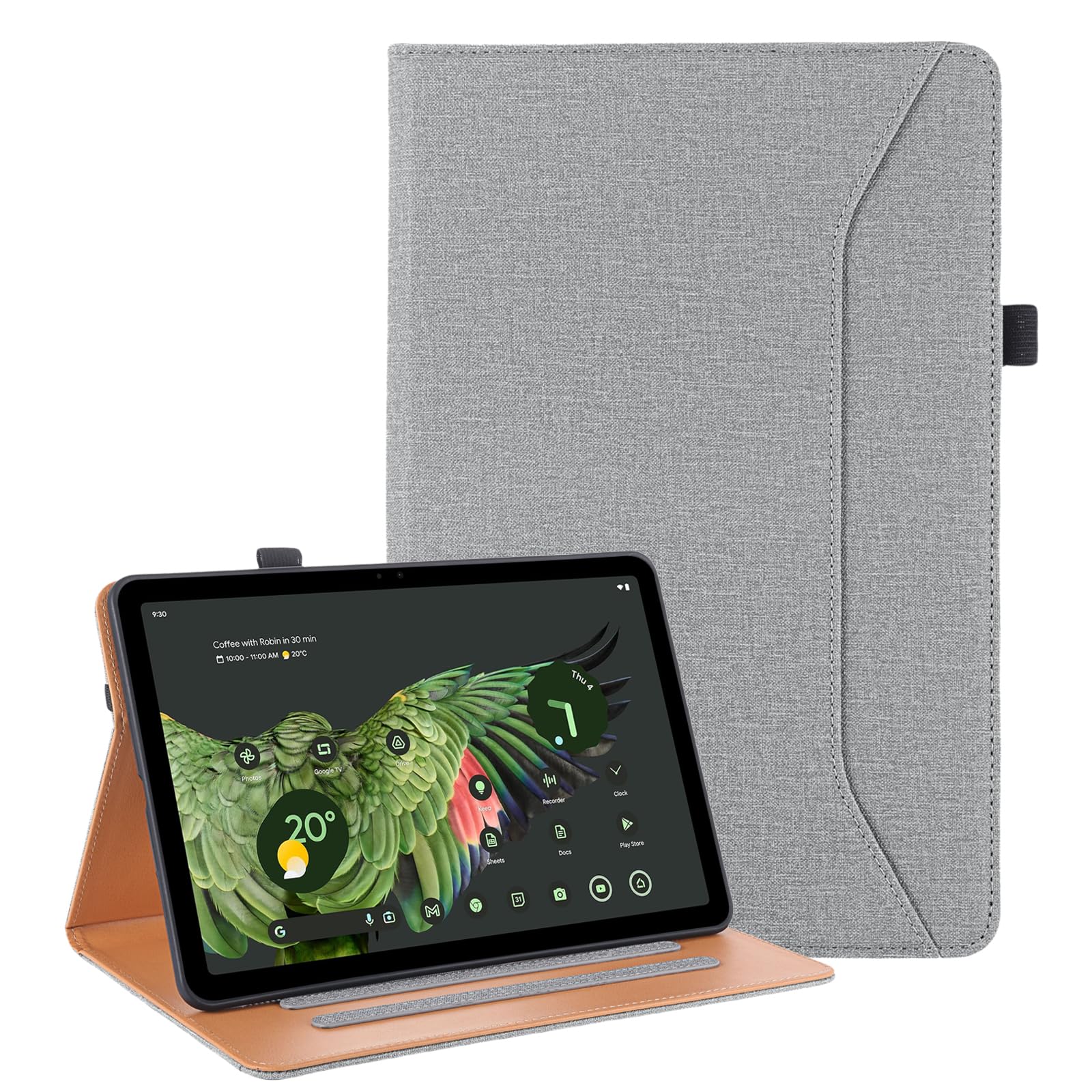 Custodia Per Google Pixel Tablet 11 Pollici Con Portapenne, Supporto Regolabile Multi-angolo, Tasca Portaoggetti E Cinturino Da Polso, Nero - 4