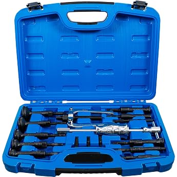 BGS 70108 Base Hole Bottom Bearing Puller Set 15-Piece | For bearings in blind holes, slide hammer 900 g, 290 mm, 2-arm pulle