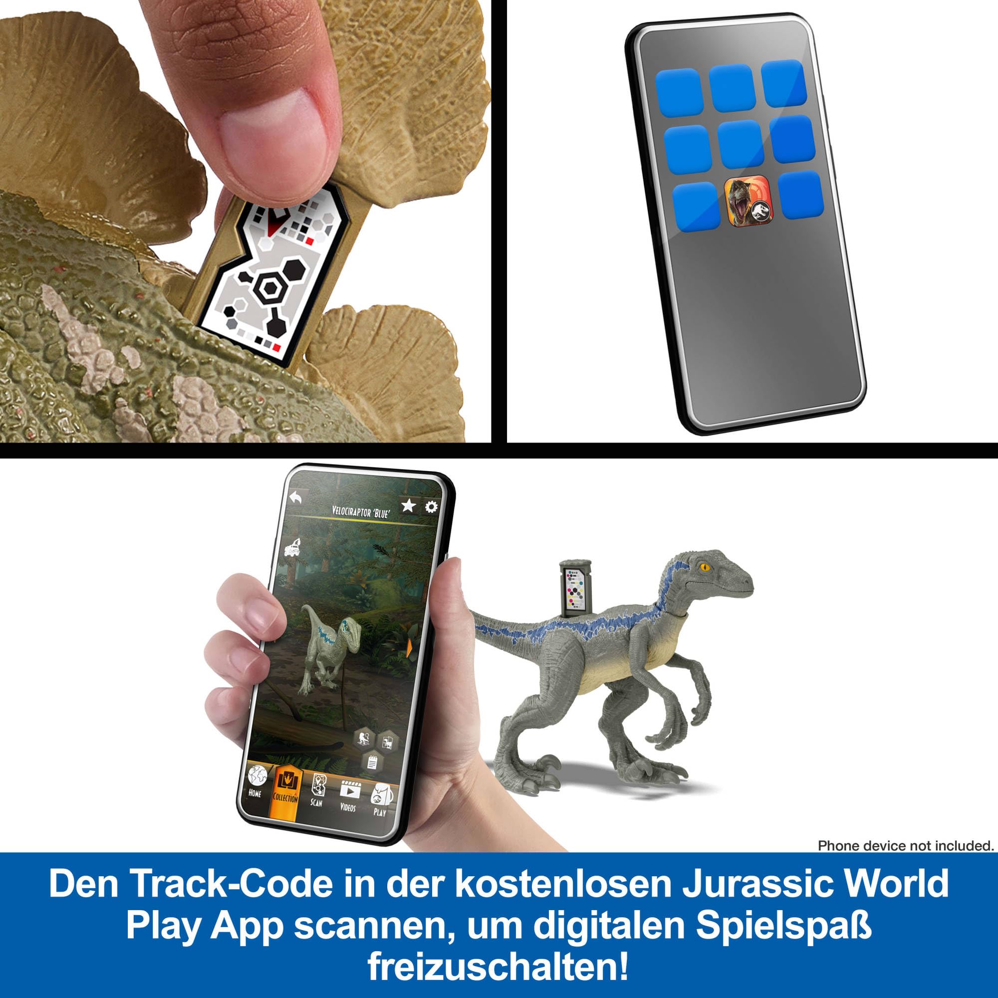 Mattel Jurassic World Chaostheorie Attacke und Brüllgeräusche Therizinosaurus Dinosaurier-Actionfigur, Klauenangriff und Brüllgeräusch, digitaler Spielspaß, JCG17, [Mehrfarbig]