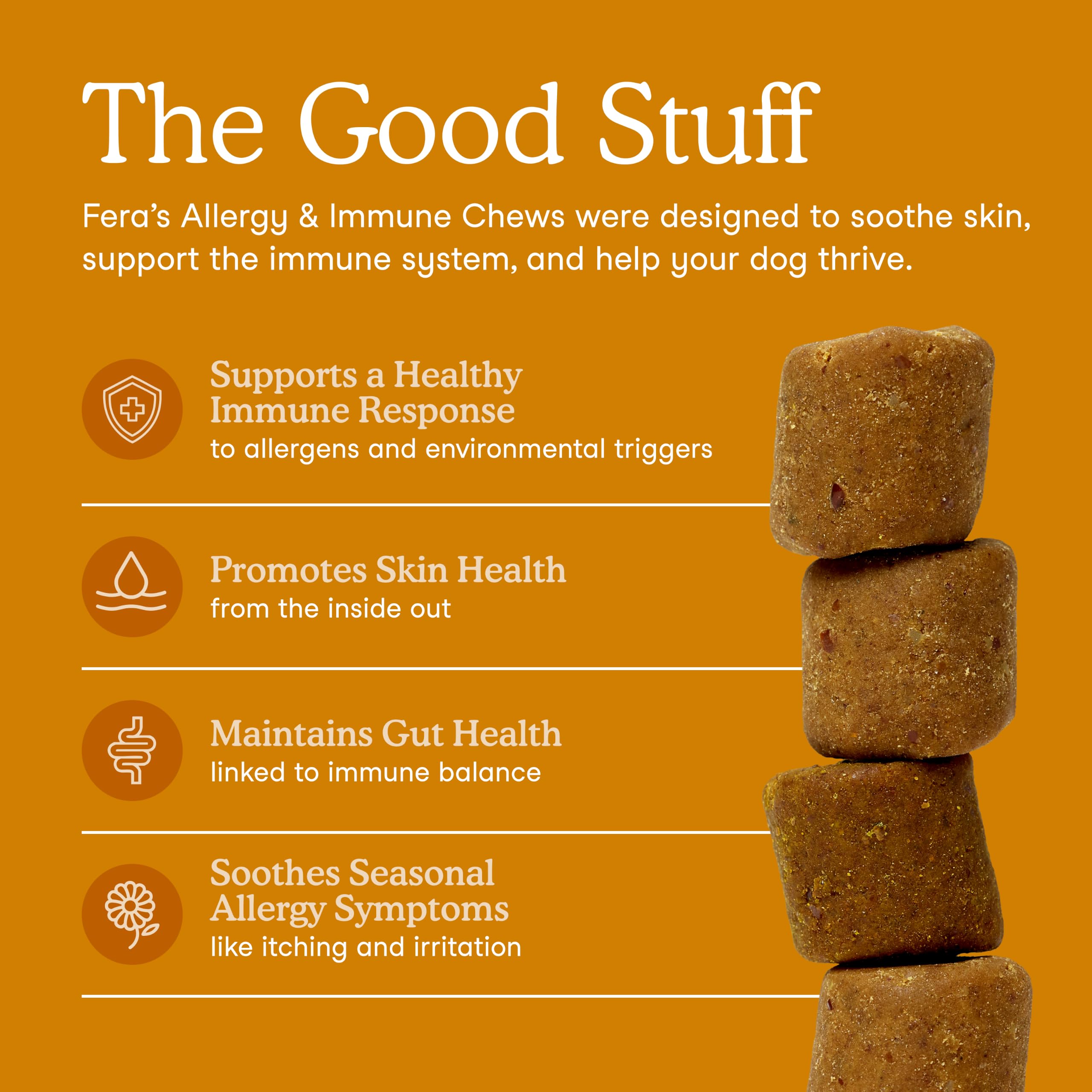 Fera Pets Dog Allergy & Immune Support with Turkey Tail Mushroom, 30 Chews | Dog Allergy Relief Chews with Organic Mushrooms, Postbiotics & Colostrum for Immune Support, Skin Health & Itch Relief — Amazon image 2