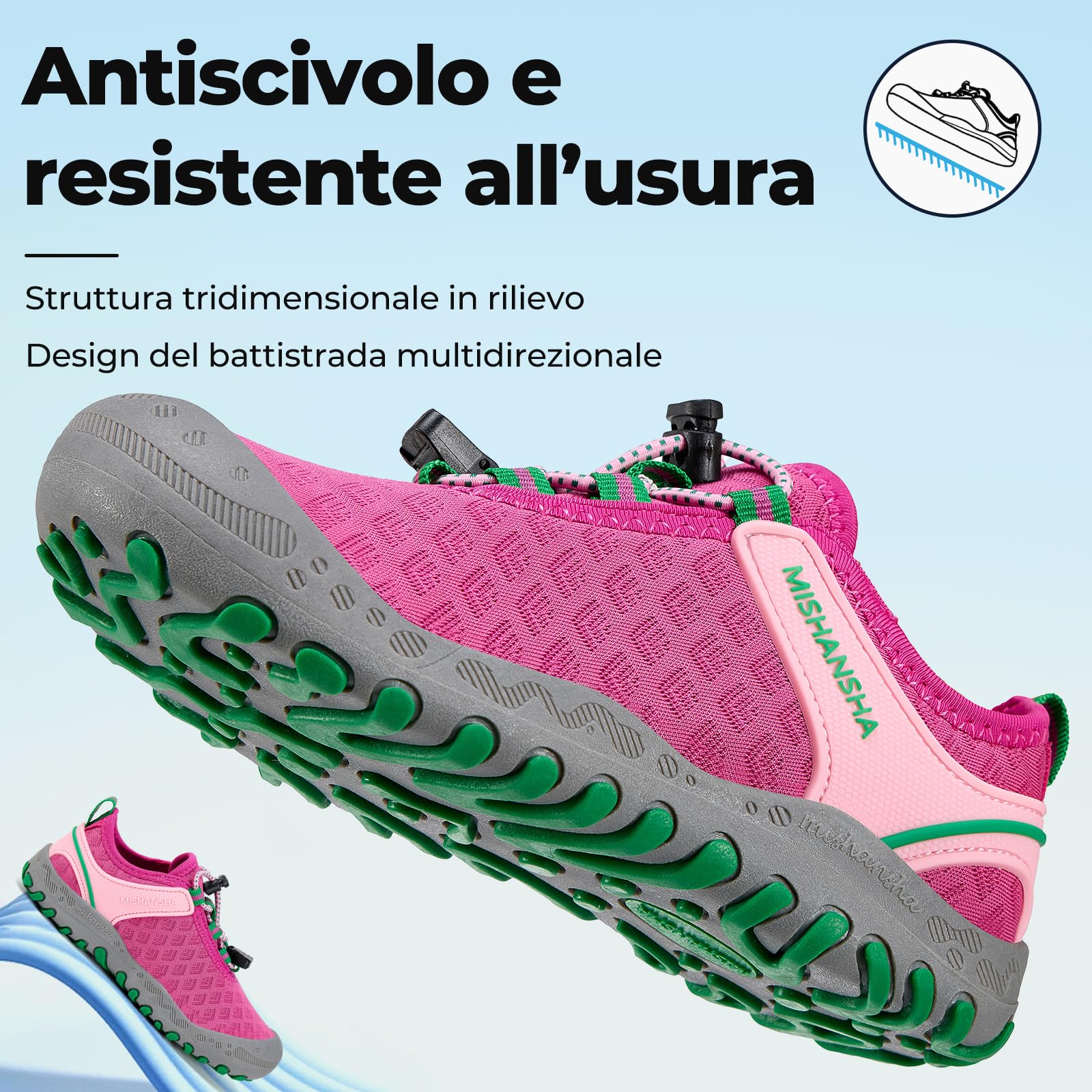 Mishansha Scarpe Bambini Sportive Leggere e Traspiranti, Sneakers Outdoor Antiscivolo per Trekking Leggero Taglie 24-38