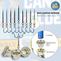 Vista 4 de Ner Mitzvah Hanukkah - Mini portavelas – Insertos desechables para menorá de vela – Vasos de papel de aluminio protector contra goteo – 44